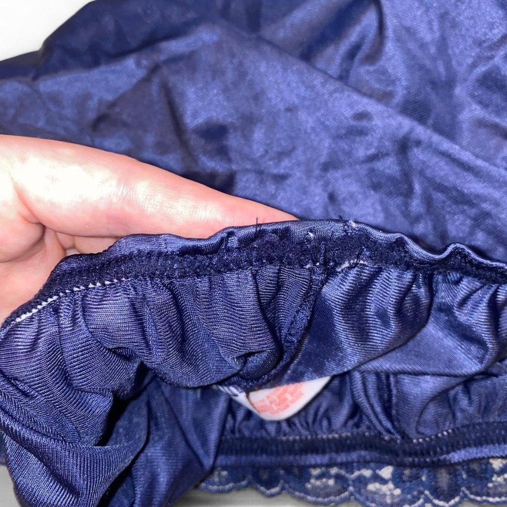 Vintage Midnight Blue Mini Slip Skirt - Picture 7 of 7